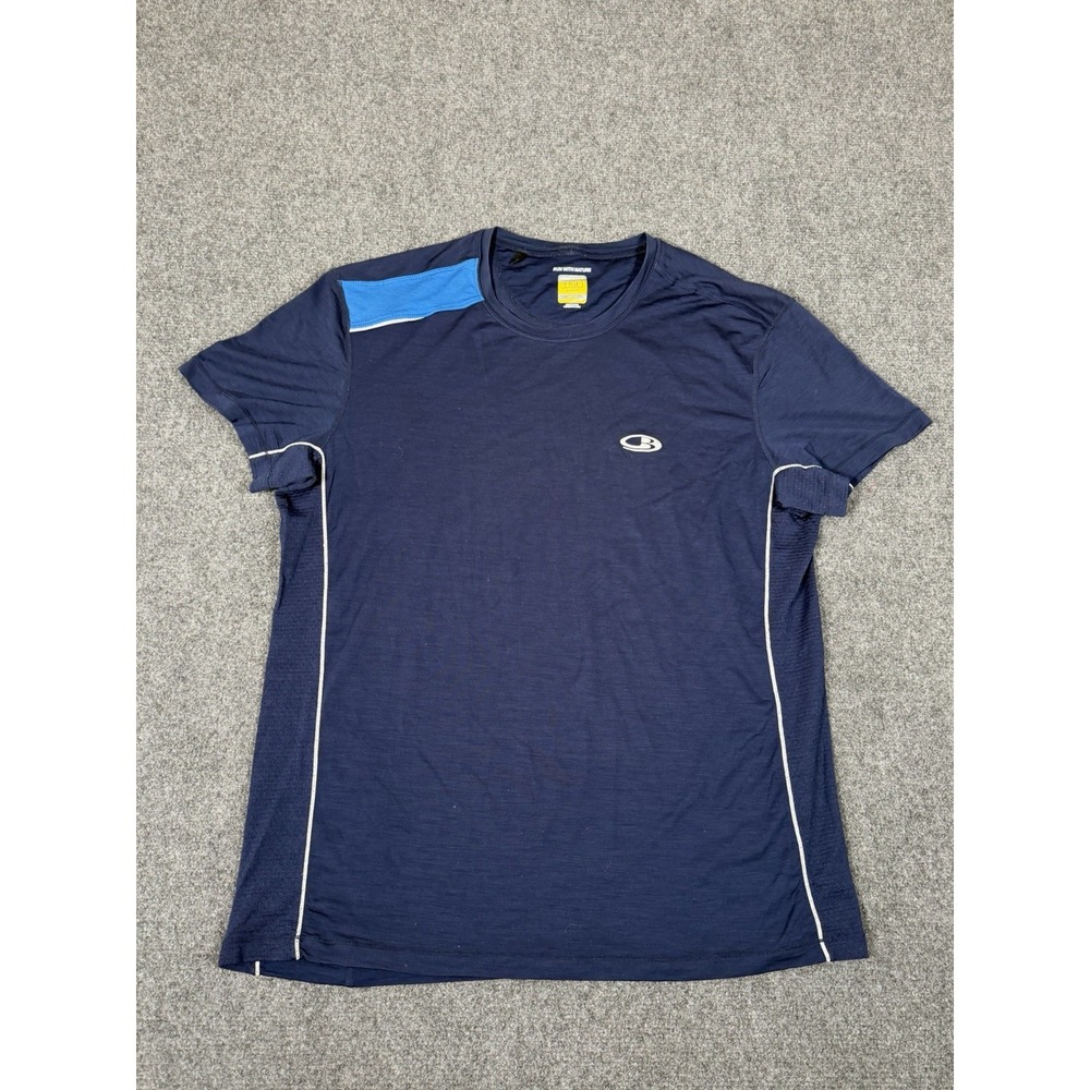 Icebreaker GT 150 Ultralite Mens Medium Merino Wool T-Shirt Blue Athletic